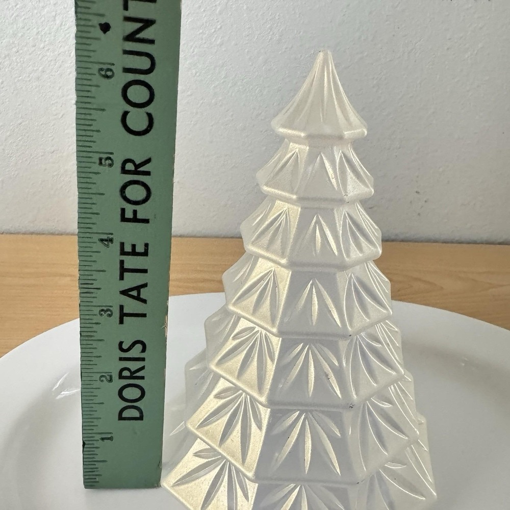 Waterford Marquis Crystal Christmas Tree Iridescent Frosted 6.5" Vtg Germany - Picture 8 of 9